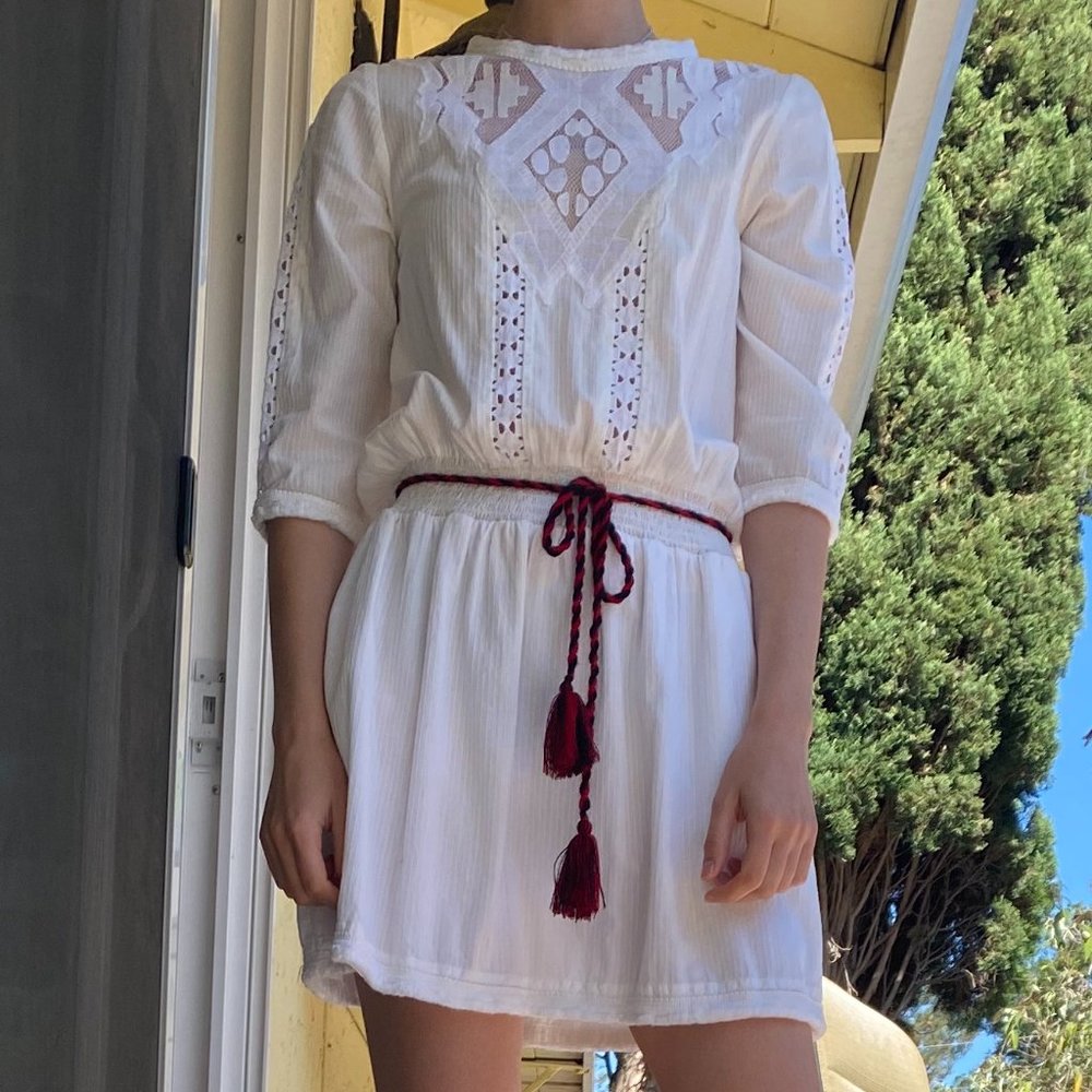 Sea New York White Crochet lace Crew Neck mini dress XS/S 2-4
